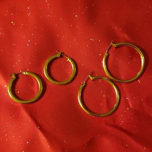 2 pair hoop earrings